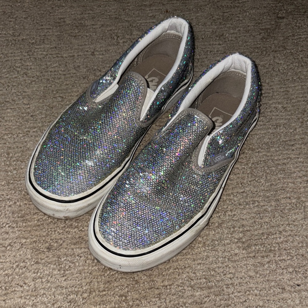 Vans Shimmering Silver Slip-Ons